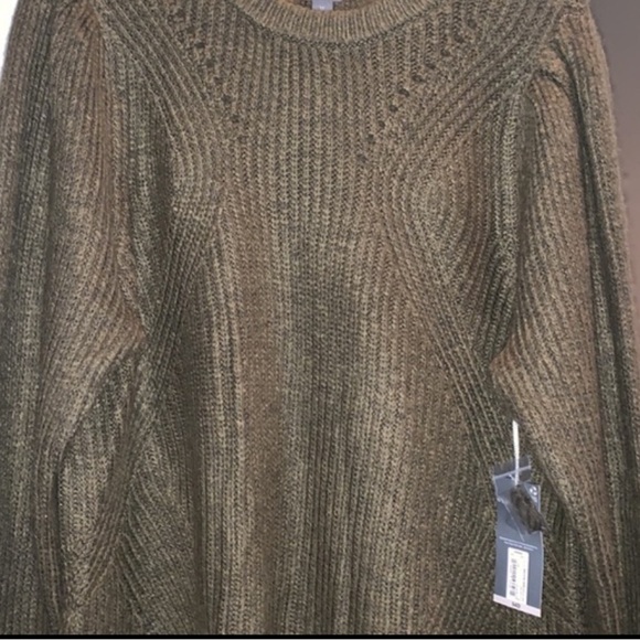 𝅺NWT Olive Green Crew Neck Pullover Sweater Womens Sz 1x - Picture 4 of 10